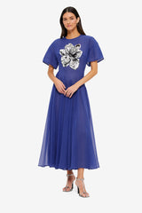 Desiree Embellished Midi Dress - Sapphire