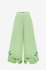 Theodora Appliqué Pants - Juniper Green