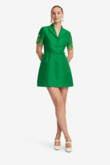Brigitte Appliqué Mini Dress - Verdant