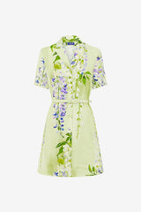 Brigitte Mini Dress - Wisteria Print