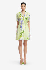 Brigitte Mini Dress - Wisteria Print