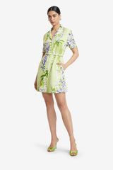 Brigitte Mini Dress - Wisteria Print