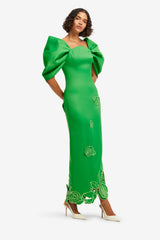 Arabella Appliqué Maxi Dress - Verdant