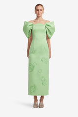 Arabella Appliqué Maxi Dress - Juniper Green