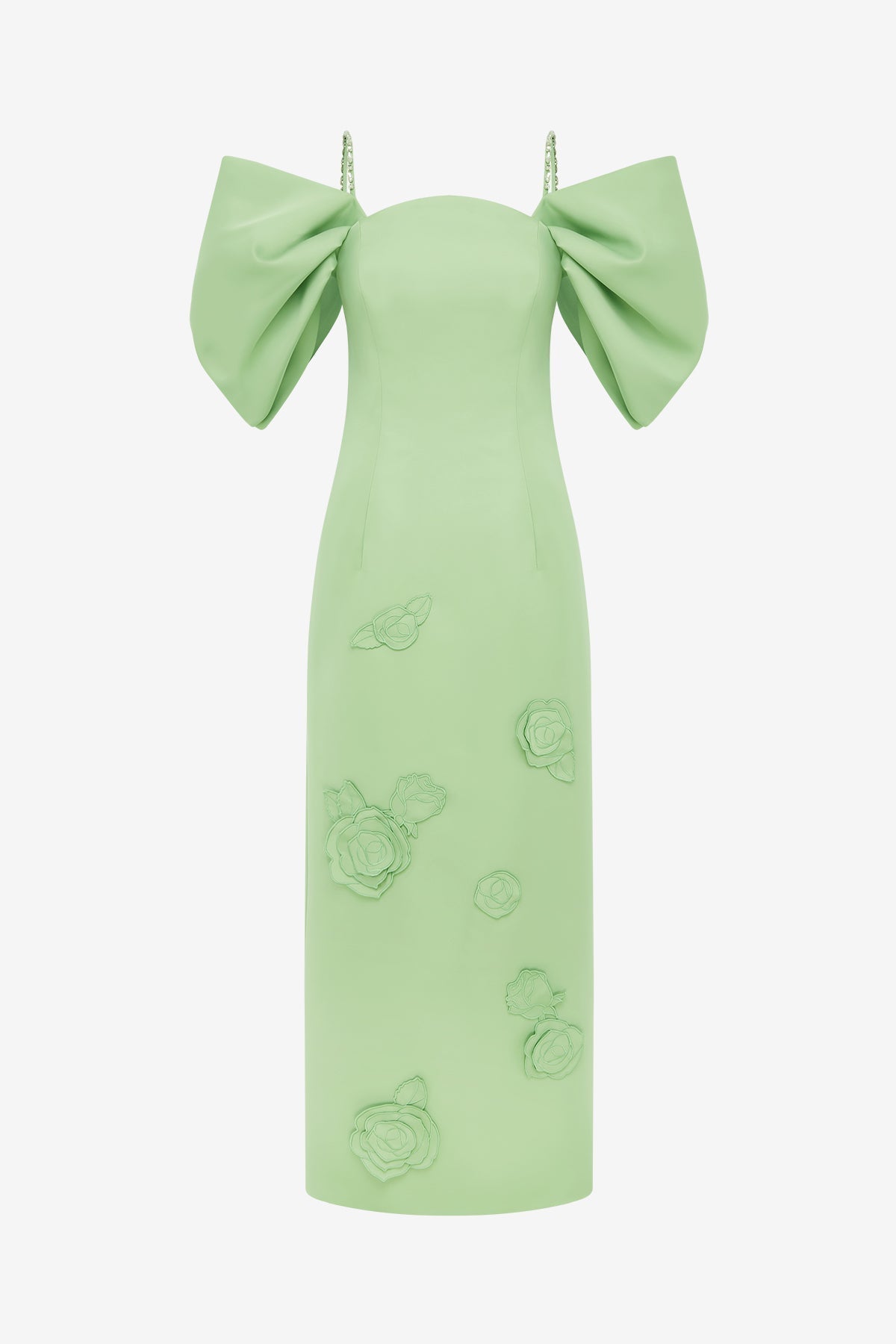 Arabella Appliqué Maxi Dress - Juniper Green