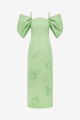 Arabella Appliqué Maxi Dress - Juniper Green
