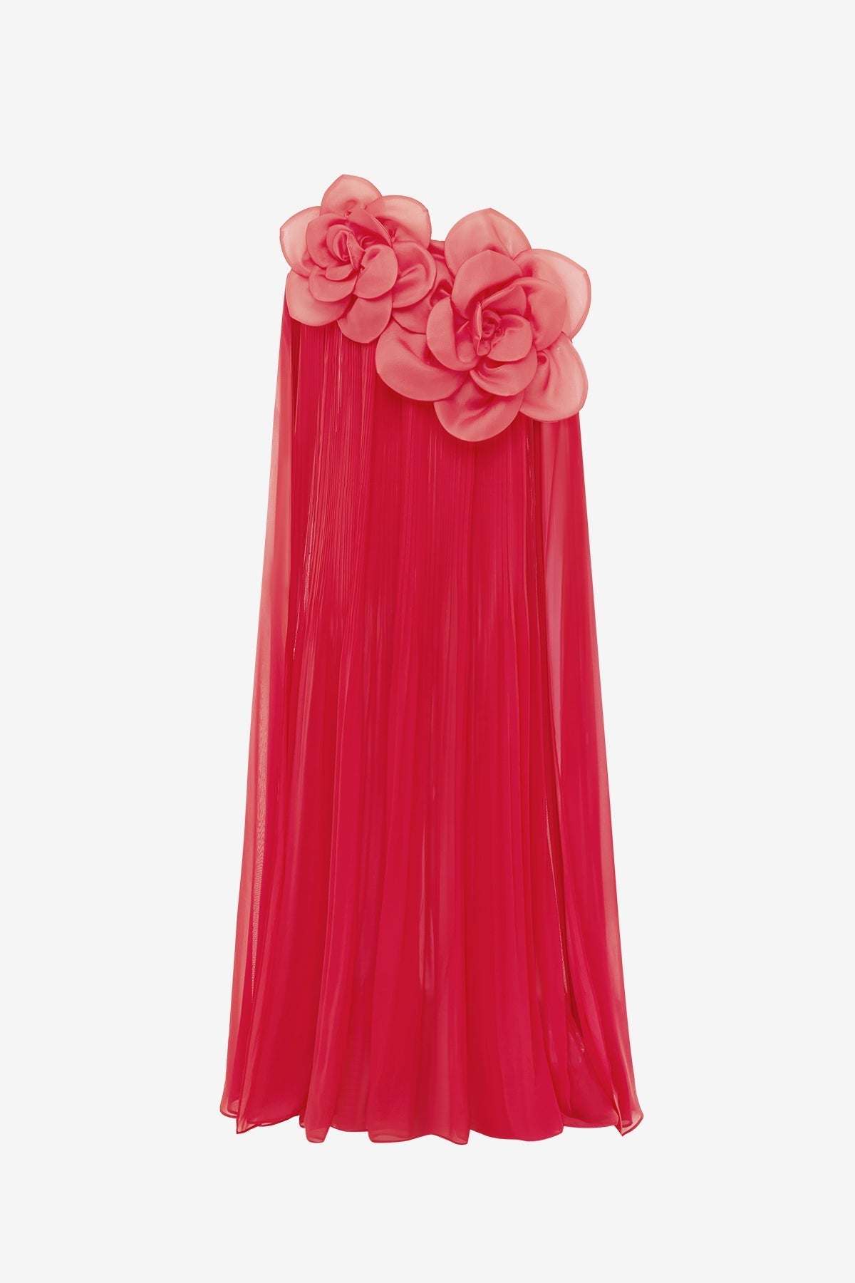 Jaclyn Draped Floor Length Dress - Scarlet