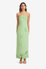 Rayna Appliqué Bustier Maxi Dress - Juniper Green