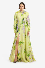 Josephine Silk Gown - Wisteria Print