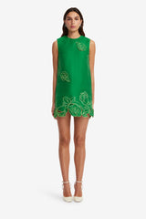 Yvonne Appliqué Mini Dress - Verdant