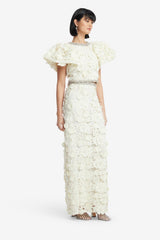 Lucia Embellished Lace Top - Snow