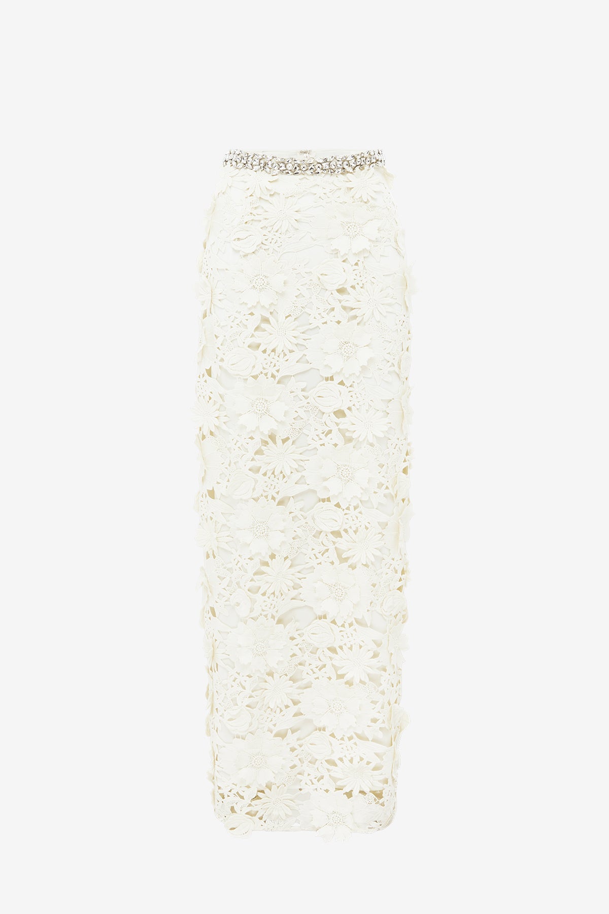 Kyra Embellished Lace Maxi Skirt - Snow