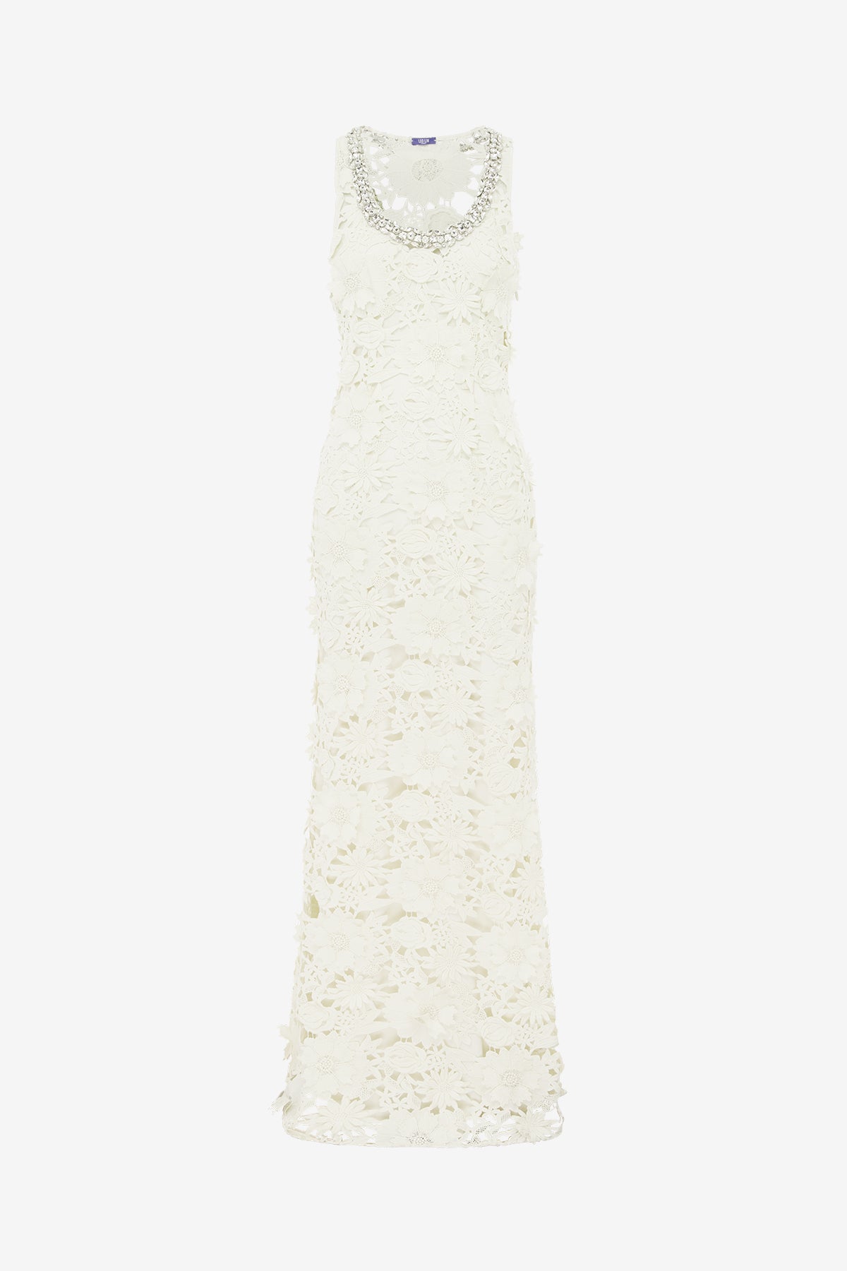 Helena Embellished Lace Maxi Dress - Snow