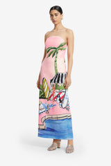Ava Bustier Maxi Dress - Riviera Print