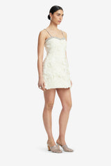 Sophia Embellished Lace Mini Dress - Snow