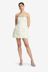 Sophia Embellished Lace Mini Dress - Snow
