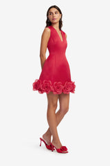 Bree V Neck Mini Dress - Scarlet