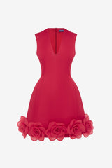 Bree V Neck Mini Dress - Scarlet