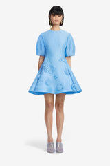 Simona Appliqué Mini Dress - Pastel Blue