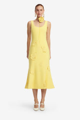 Emily Appliqué Midi Dress - Limoncello