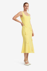Emily Appliqué Midi Dress - Limoncello