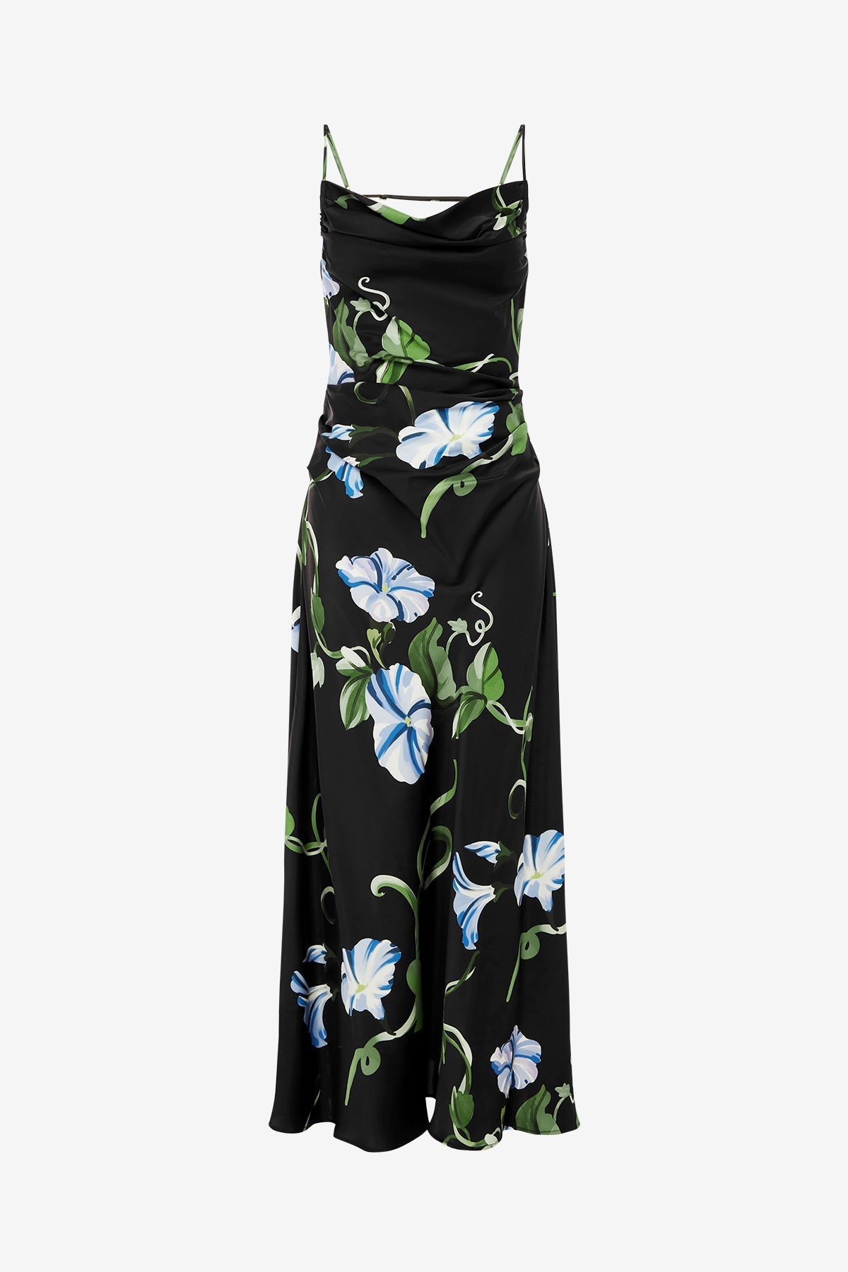 Valentina Maxi Dress - Vine Print in Ebony
