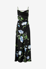 Valentina Maxi Dress - Vine Print in Ebony