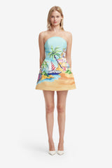 Zaria Bustier Mini Dress - Voyage Print