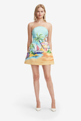 Zaria Bustier Mini Dress - Voyage Print