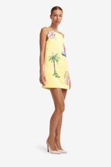 Leia Embroidered Mini Dress - Havana Print