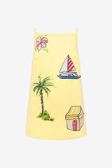 Leia Embroidered Mini Dress - Havana Print