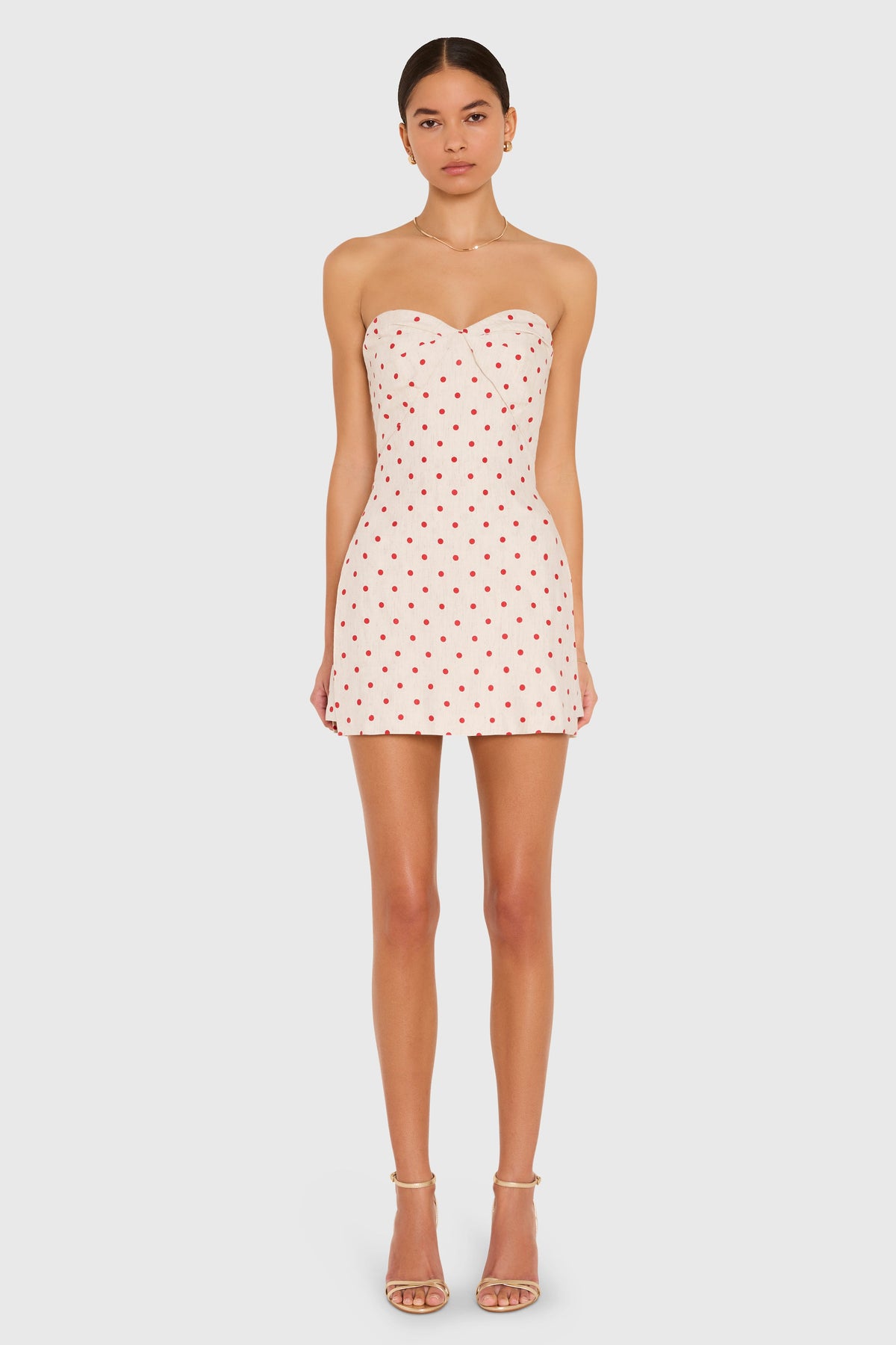 Strapless Soho Romper in Polka Dot