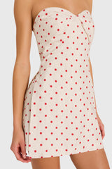 Strapless Soho Romper in Polka Dot