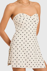 Strapless Soho Romper in Polka Dot