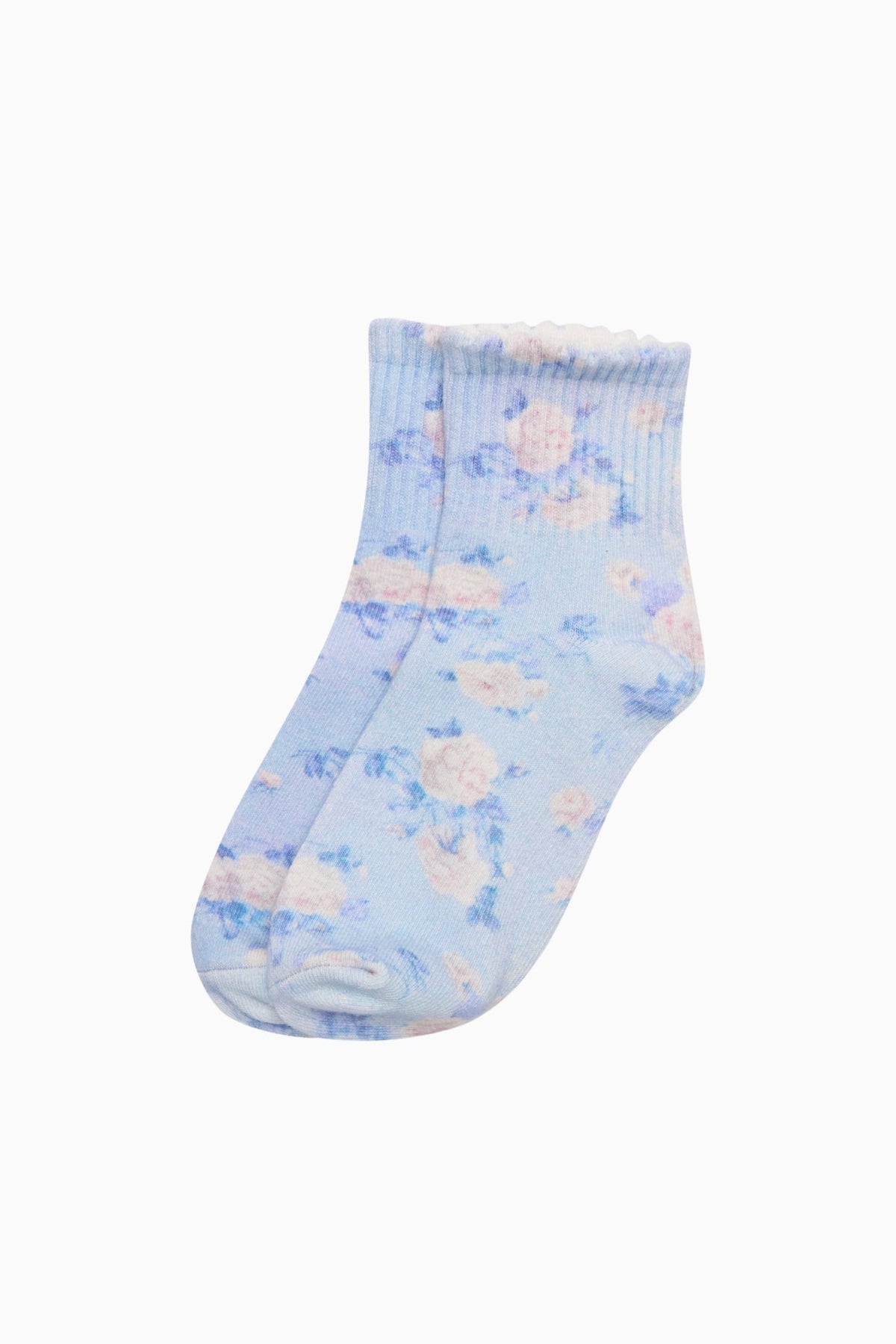 Lowell Fragrance Print Socks - WHISPER BLUE