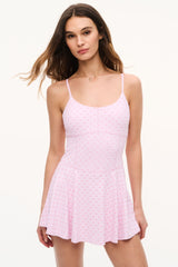 Lunella Velvet Flock Bow Active Dress