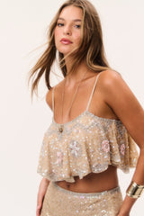 Sorwyn Beaded Sequin Crop Top