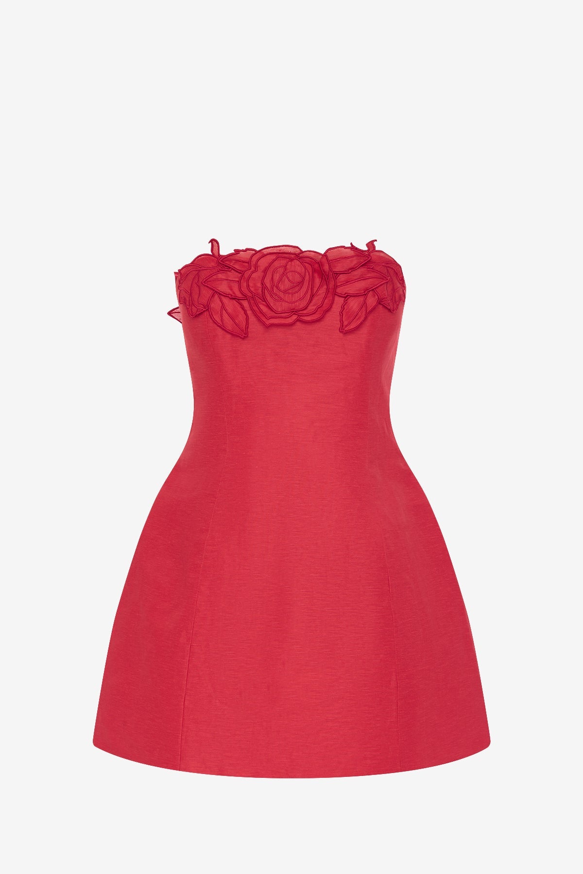 Rosario Linen Bustier Mini Dress - Scarlet