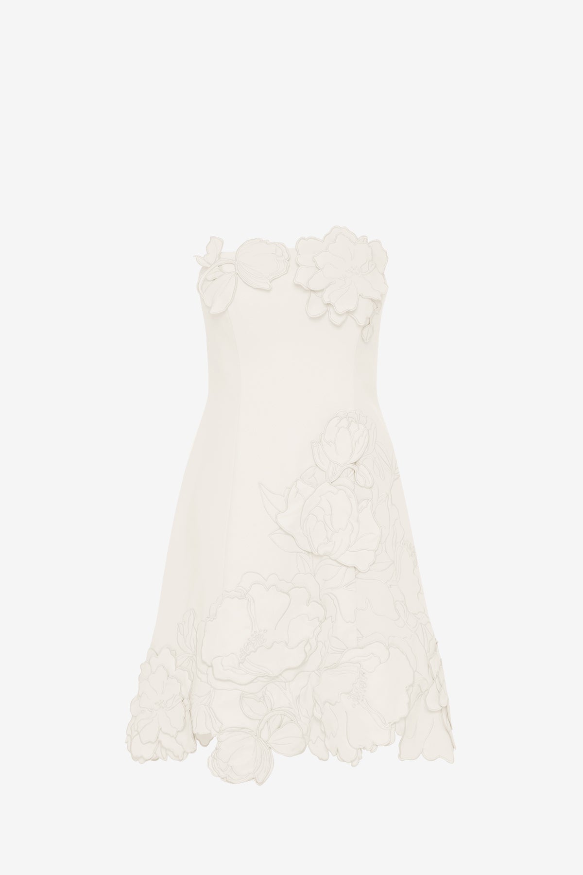 Ayla Appliqué Bustier Mini Dress - Vanilla