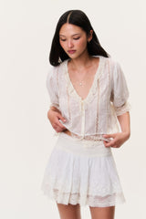 Maurelle Cotton Lace Blouse