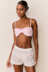 Ocean Embroidered Cotton Cover-Up Shorts