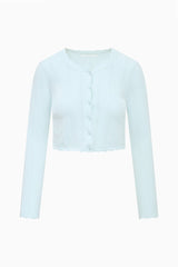 Nadiya Stretch Pointelle Cardigan - DUSTY LAGOON