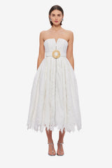 Norine Bustier Midi Dress - Snow