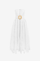 Norine Bustier Midi Dress - Snow