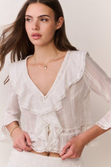 Olenna Cotton Victorian Ruffle Top