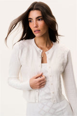 Laken Cotton Pointelle Cardigan