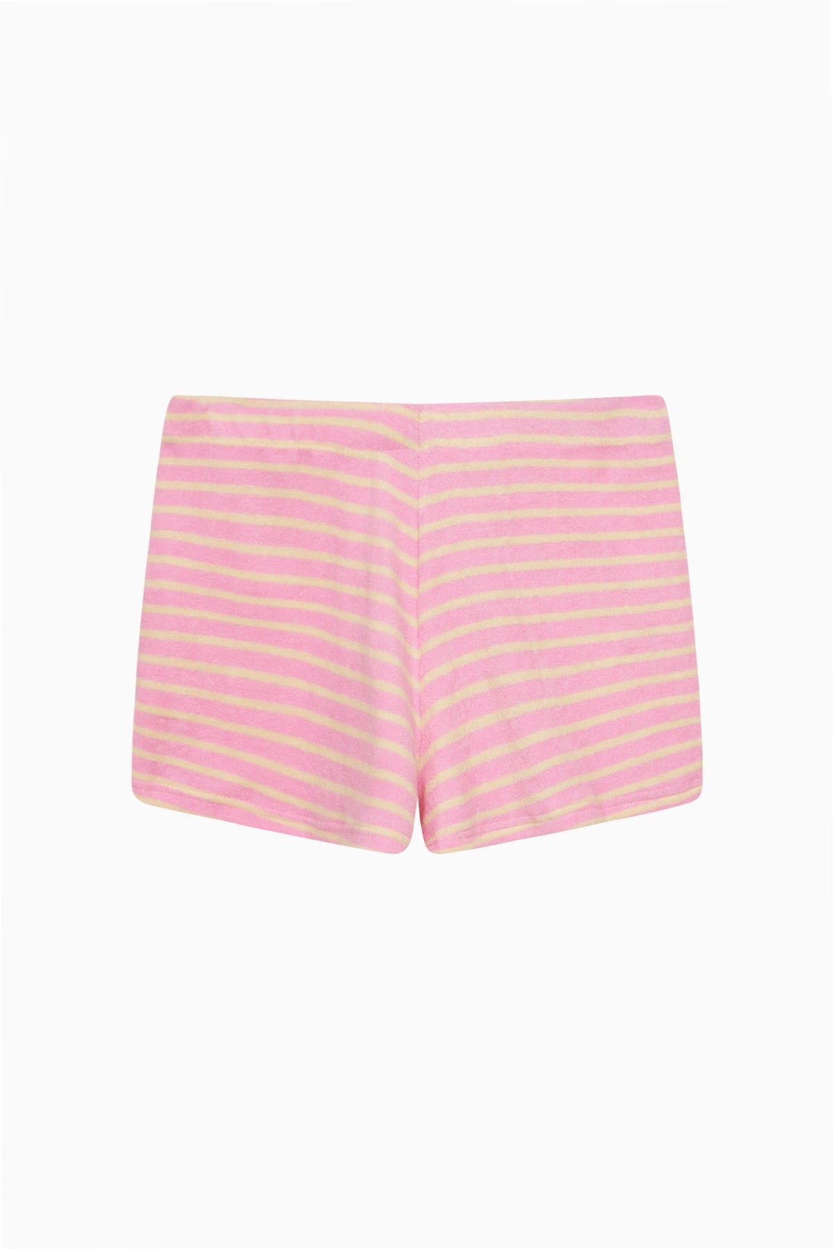 Veluna Terry Stripe Mini Shorts