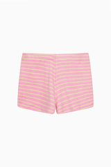 Veluna Terry Stripe Mini Shorts