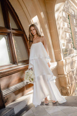 Tilly Tiered Maxi Dress in White