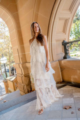 Evelin Lace Gown in White